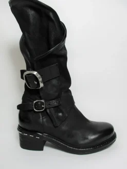 Stivale pelle donna A52308 Nero<As98 New