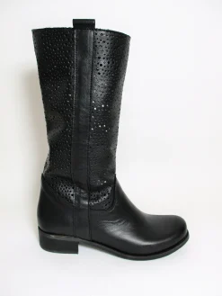 Stivale pelle donna Rebel 114 nero<Valery Calzature Sale