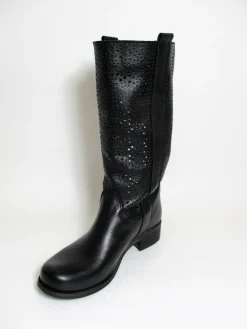 Stivale pelle donna Rebel 114 nero<Valery Calzature Sale