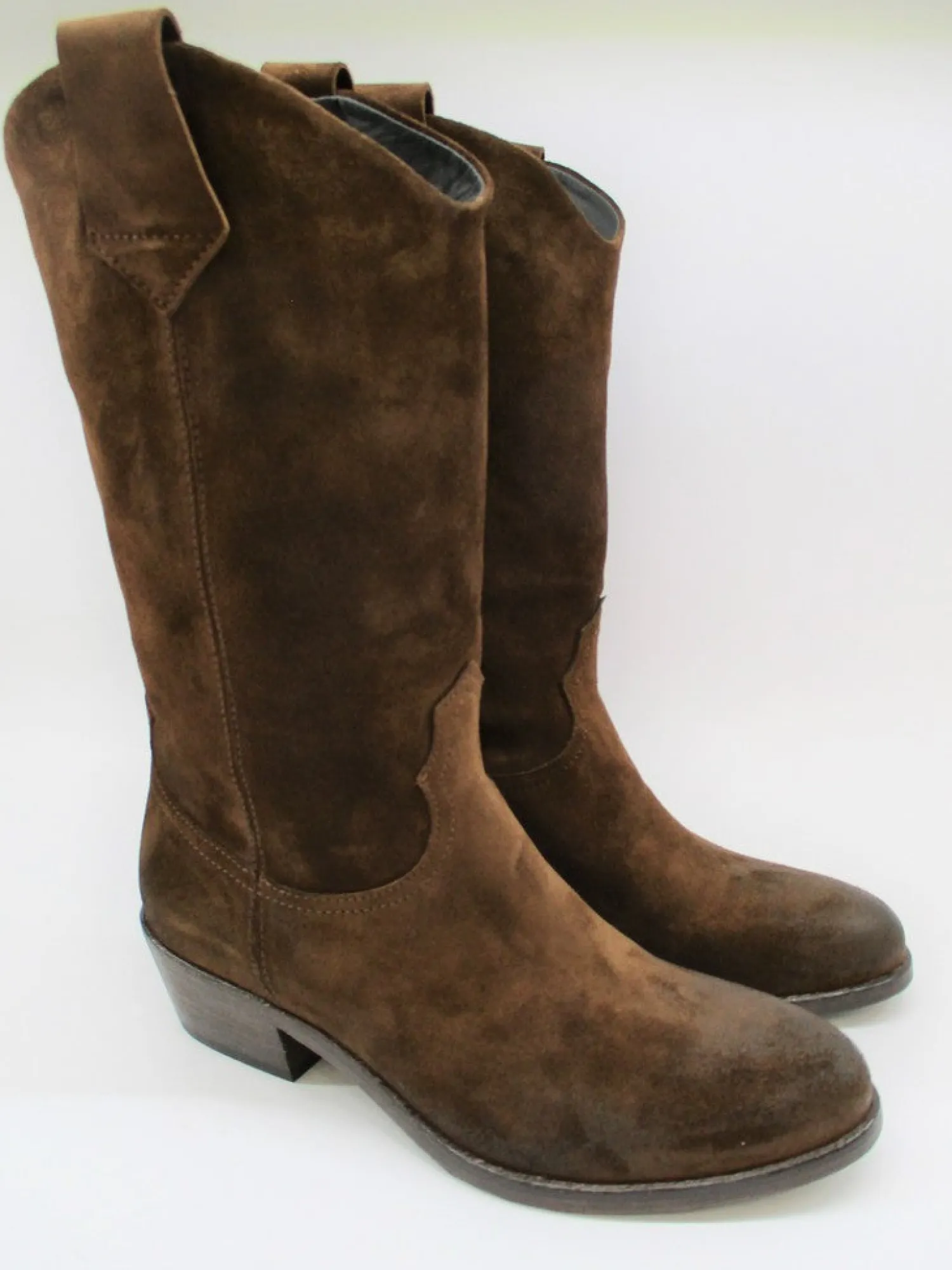 Stivale texano camoscio donna 6446 testa di moro<Fru.it Sale