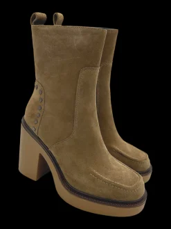 Stivaletto donna pelle scamosciata Cognac - Adele -<Apepazza Hot