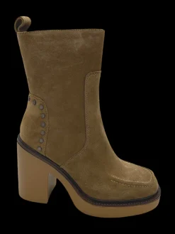 Stivaletto donna pelle scamosciata Cognac - Adele -<Apepazza Hot