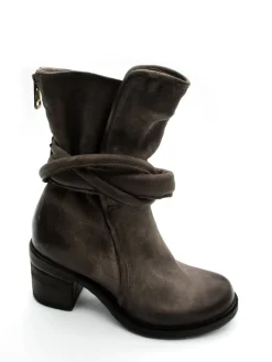 Stivaletto in pelle donna A24222 Fango<AS98 Sale