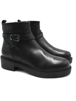 Stivaletto pelle donna 1020 nero<Albano New