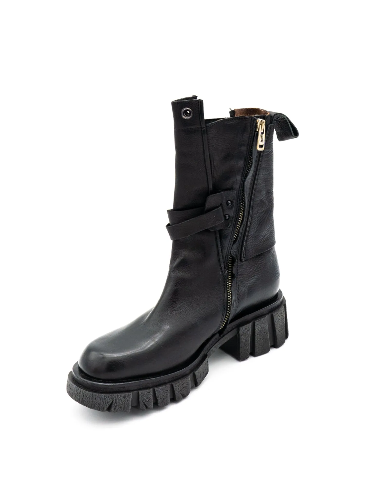 Stivaletto pelle donna A54202 Nero<As98 Best