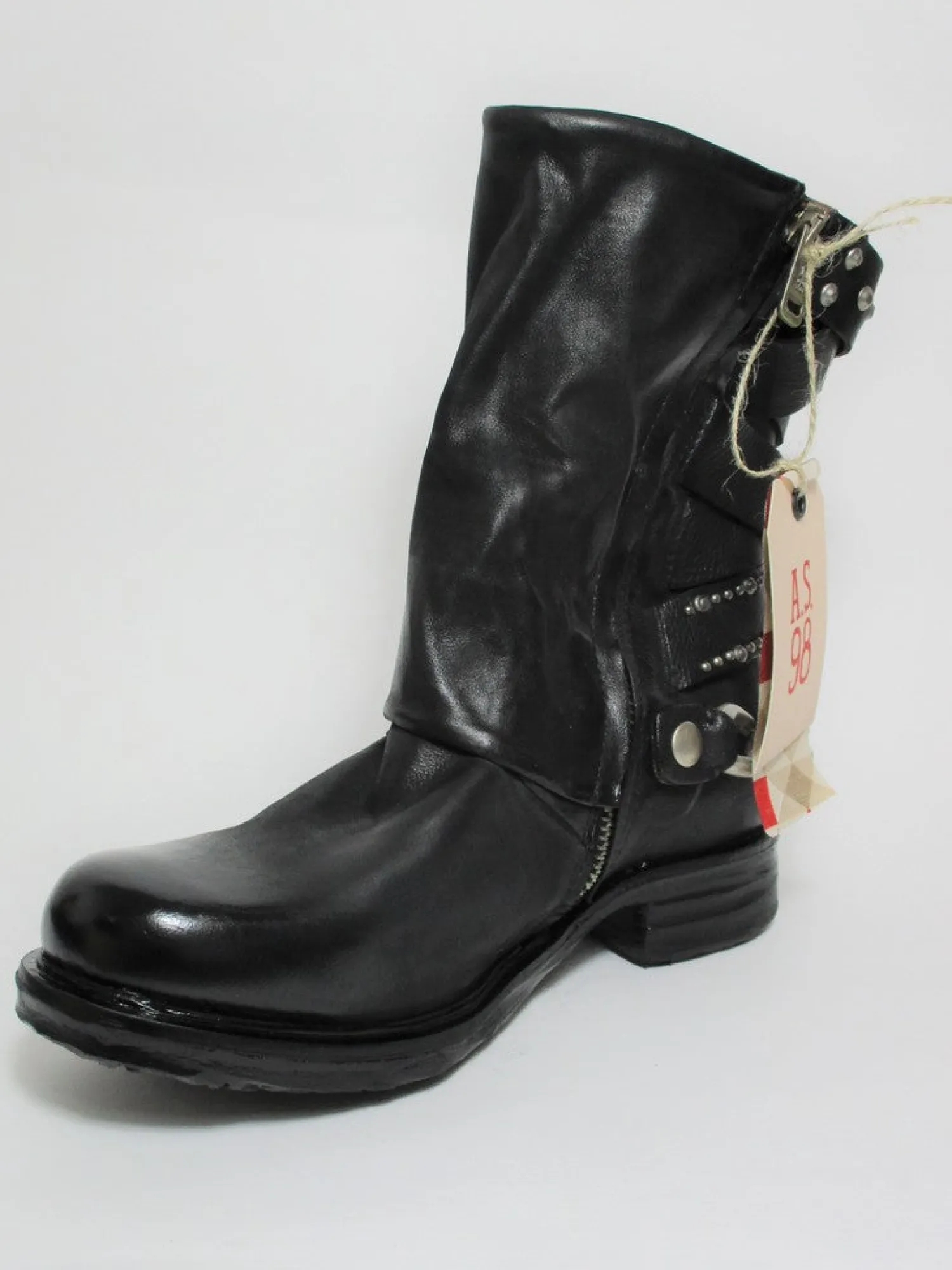 Stivaletto pelle donna A50202 Nero<As98 Discount