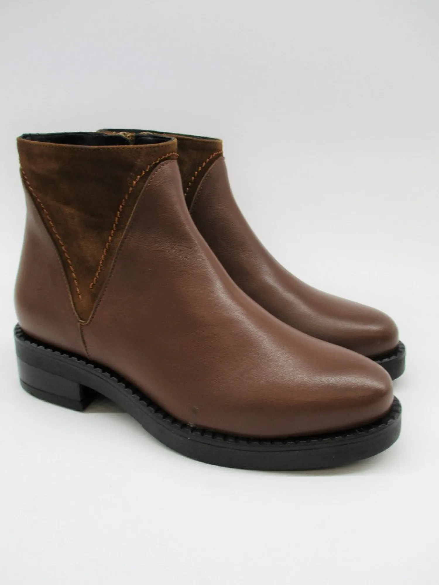 Tronchetto pelle donna 0107 cuoio<Albano Outlet