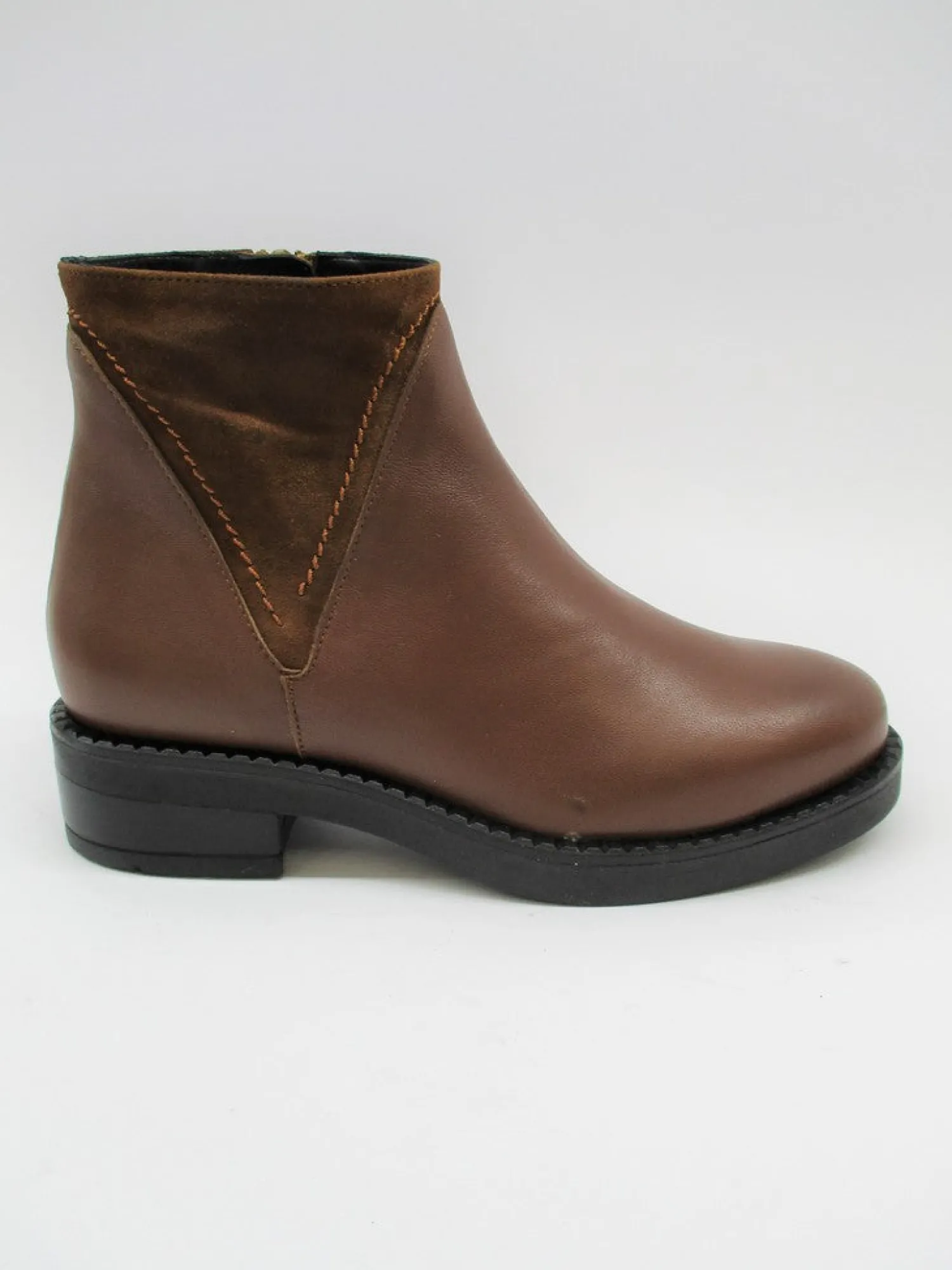 Tronchetto pelle donna 0107 cuoio<Albano Outlet