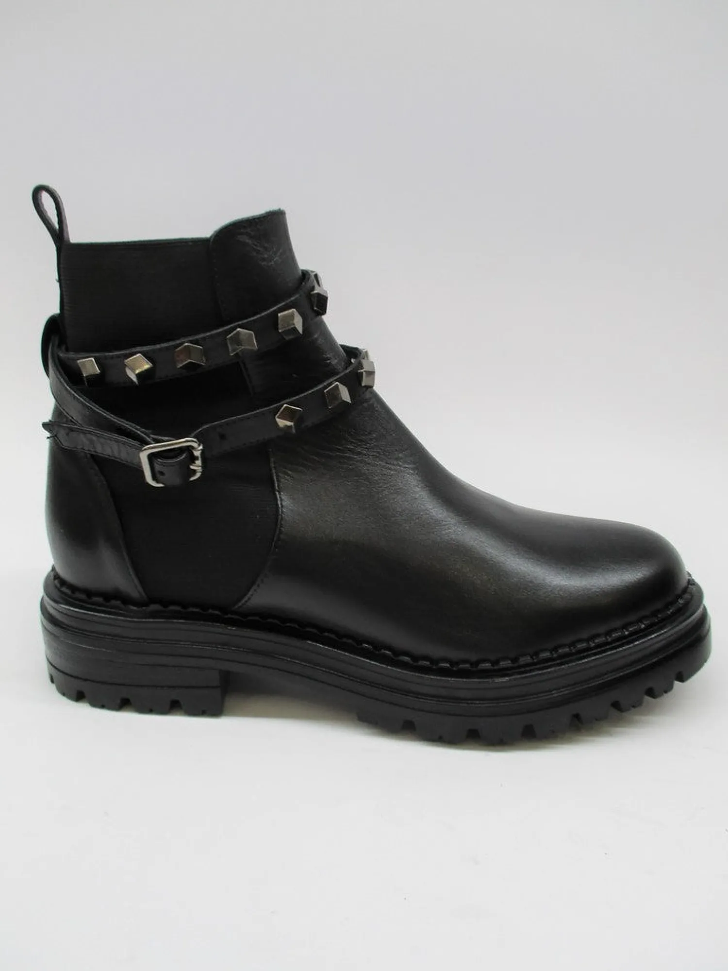 Tronchetto pelle donna 0021 nero<Albano Discount