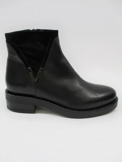 Tronchetto pelle donna 0107 nero<Albano Hot