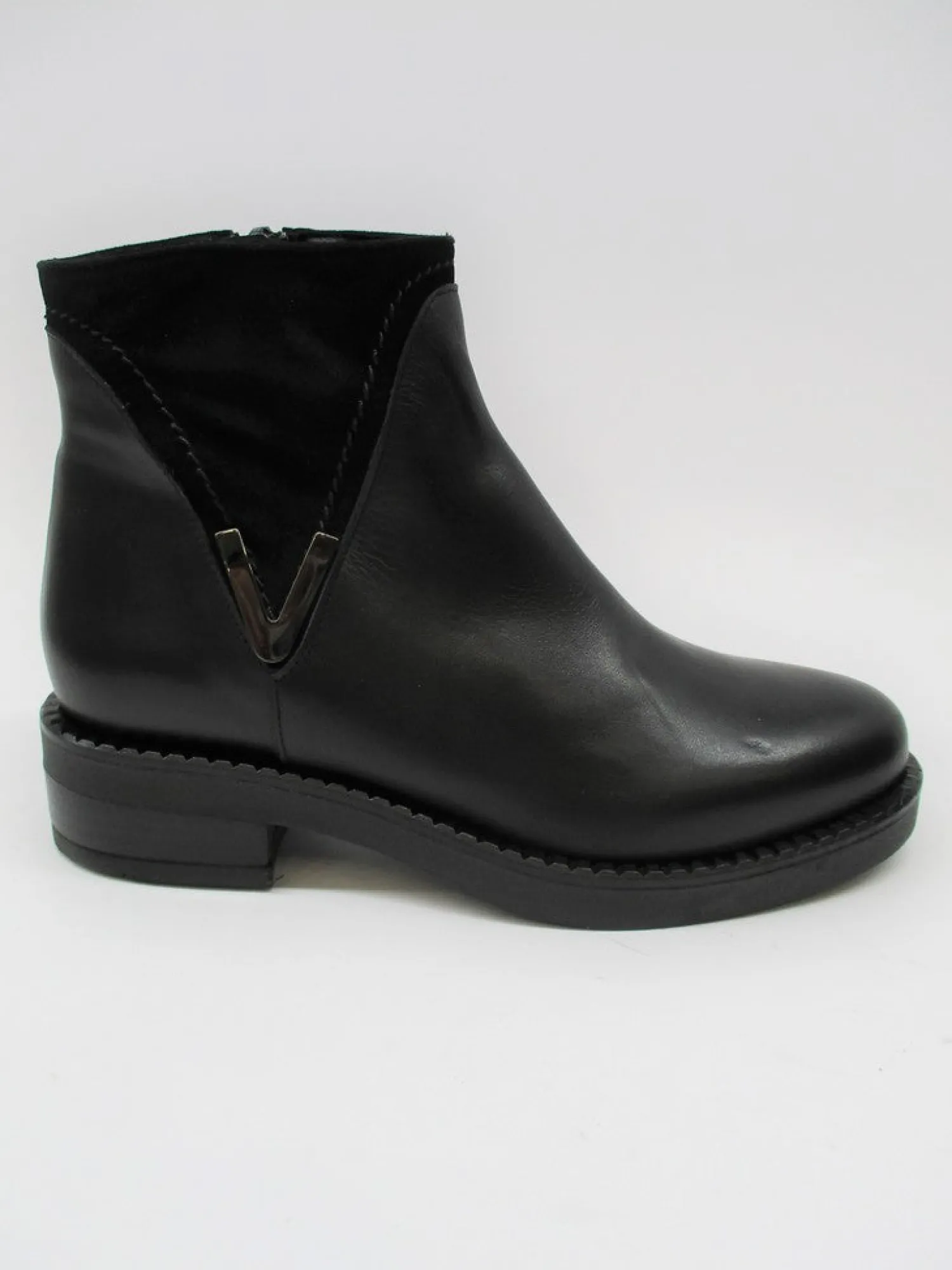 Tronchetto pelle donna 0107 nero<Albano Hot