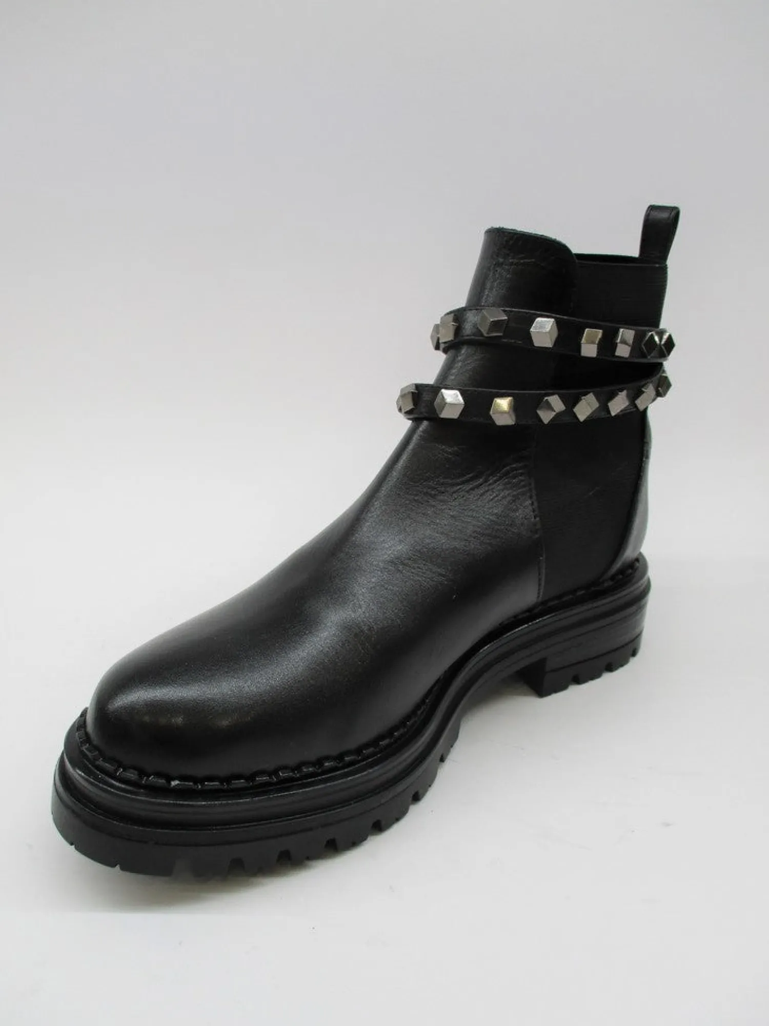 Tronchetto pelle donna 0021 nero<Albano Discount