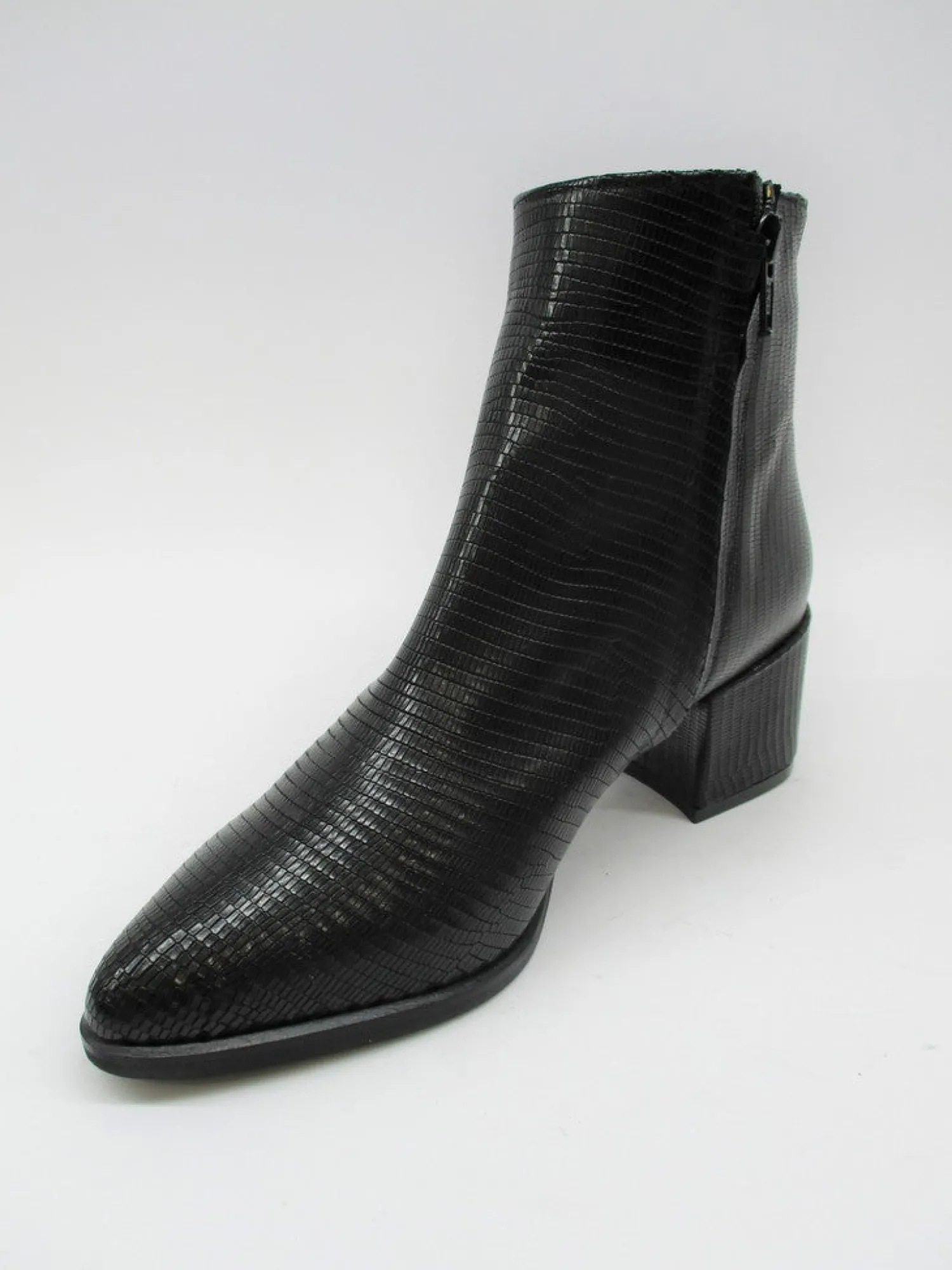 Tronchetto pelle donna 0014 nero<Albano Hot