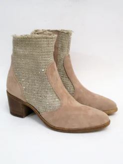 Tronchetto pelle donna EE535 beige<Cafènoir Clearance