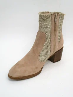 Tronchetto pelle donna EE535 beige<Cafènoir Clearance