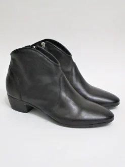 Tronchetto texano pelle donna VALERY 026 nero<Valery Calzature New