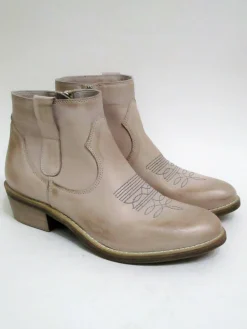 Tronchetto texano pelle donna VALERY 959 taupe<Valery Calzature New