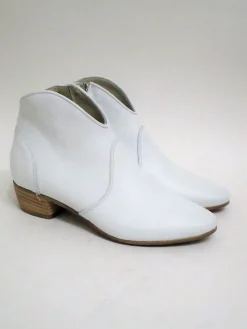 Tronchetto texano pelle donna VALERY 026 bianco<Valery Calzature Discount