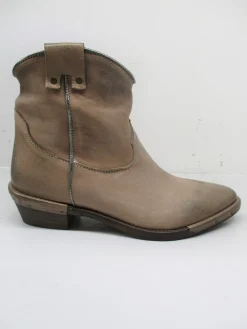 Tronchetto texano pelle donna CA206F taupe<Rep-Ko New