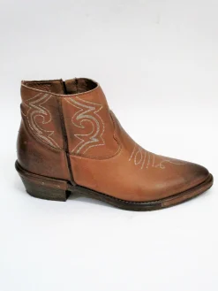 Tronchetto texano pelle donna RCA64F cuoio<Rep-Ko Fashion