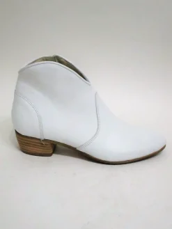 Tronchetto texano pelle donna VALERY 026 bianco<Valery Calzature Discount