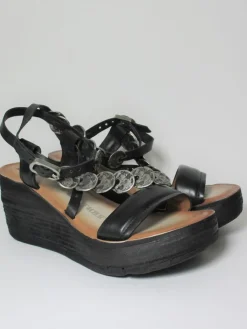 Zeppa pelle donna 528064 nero<AS98 Outlet