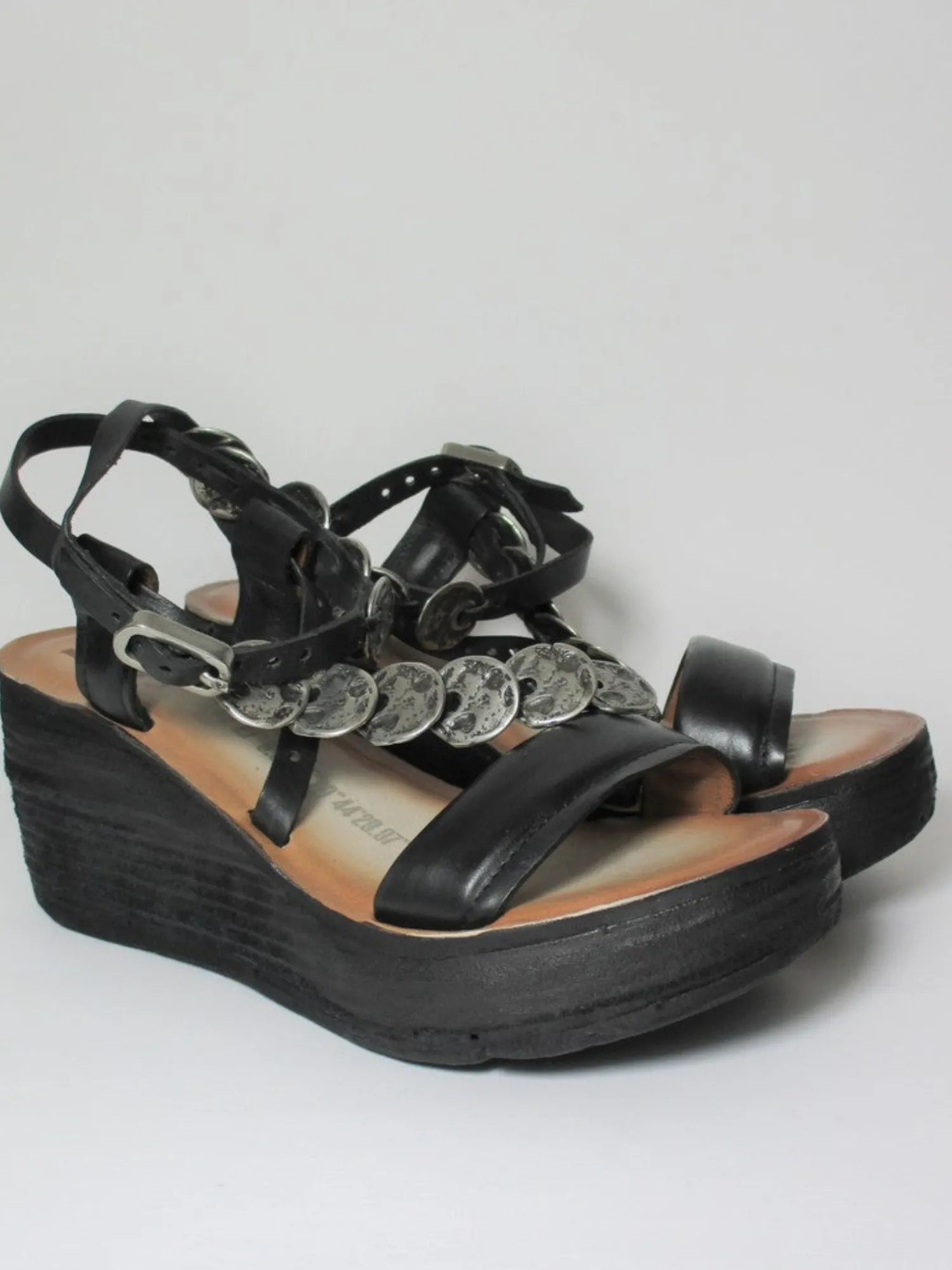 Zeppa pelle donna 528064 nero<AS98 Outlet